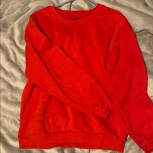 Red prettylittlething oversized crewneck
